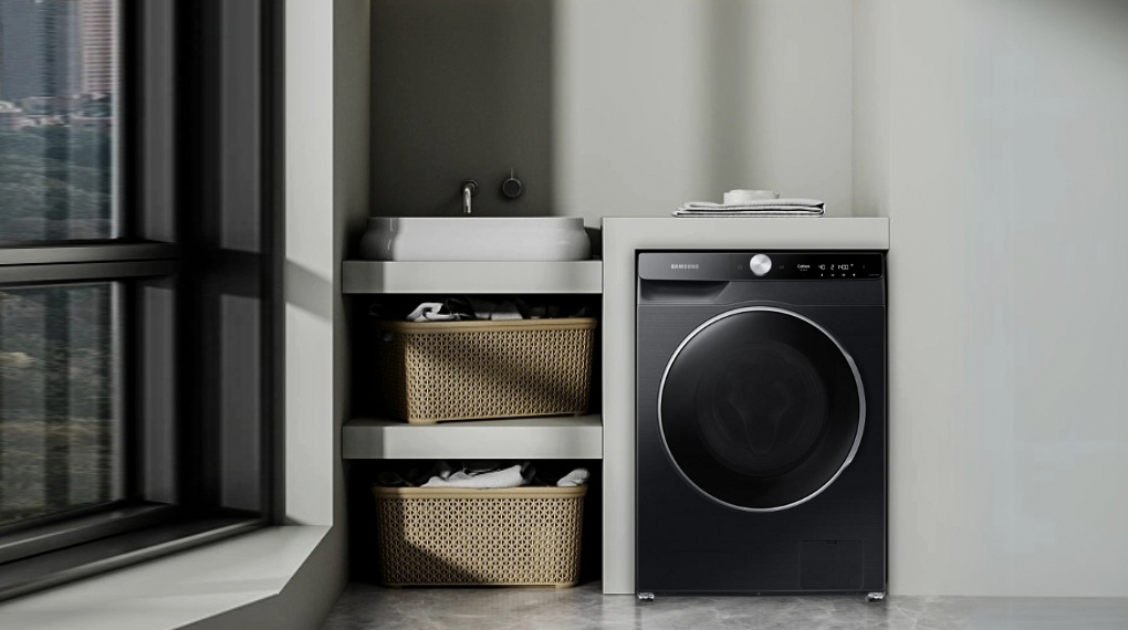 Máy giặt Samsung AI EcoBubble Inverter 12 kg WW12CGP44DSBSV kết hợp công nghệ Ecobubble và AI Wash, AI Dispenser