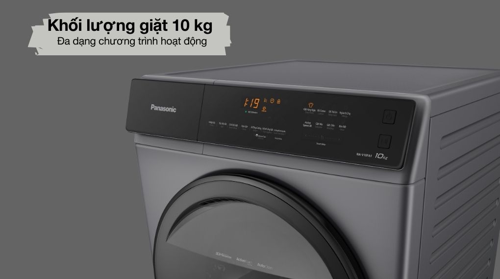 Máy giặt Panasonic Inverter 10 kg NA-V10FA1LVT với công nghệ AI Smart Wash tiên tiến, giúp tối ưu hóa chu trình giặt