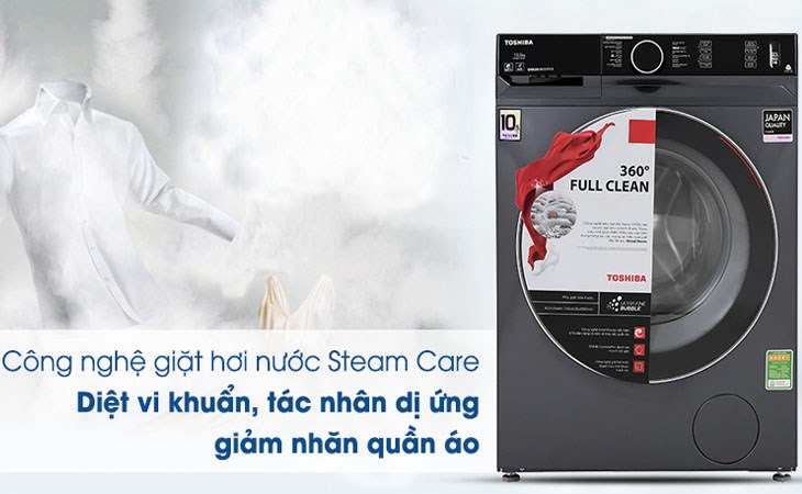 Công nghệ Steam Care diệt khuẩn, loại bỏ tác nhân gây dị ứng, giảm nhăn