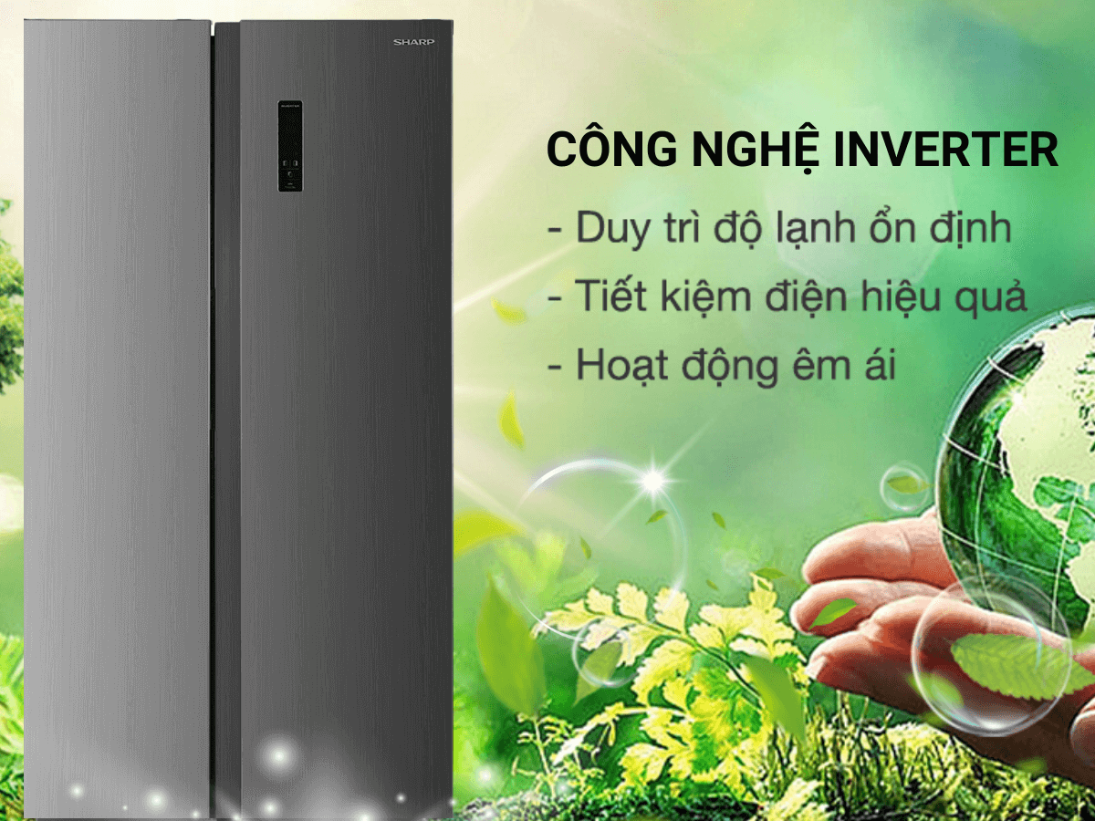 Tủ lạnh Sharp side by side inverter 442 lít SJ-SBX440V-SL Tủ lạnh Sharp side by side inverter 442 lít SJ-SBX440V-SL