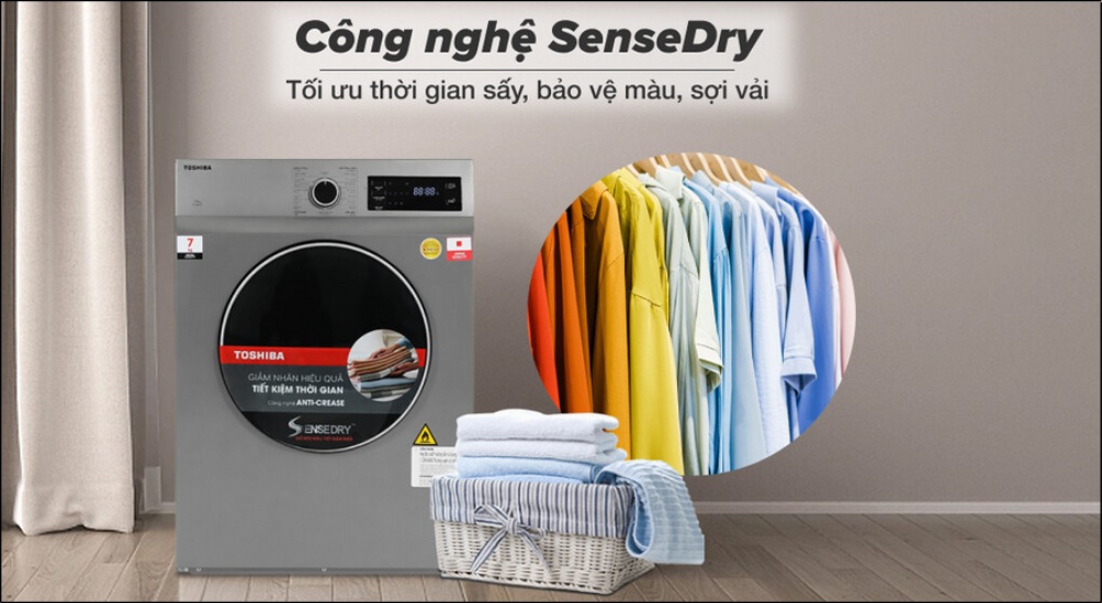 SenseDry là công nghệ thông minh sử dụng cảm biến nhiệt độ và độ ẩm để tự động điều chỉnh thời gian và nhiệt độ sấy SenseDry là công nghệ thông minh sử dụng cảm biến nhiệt độ và độ ẩm để tự động điều chỉnh thời gian và nhiệt độ sấy