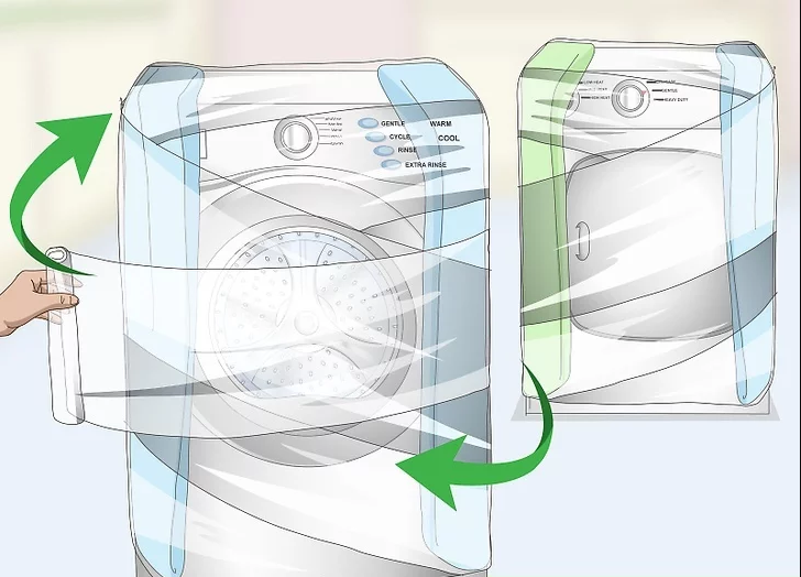 bọc máy lại để di chuyển