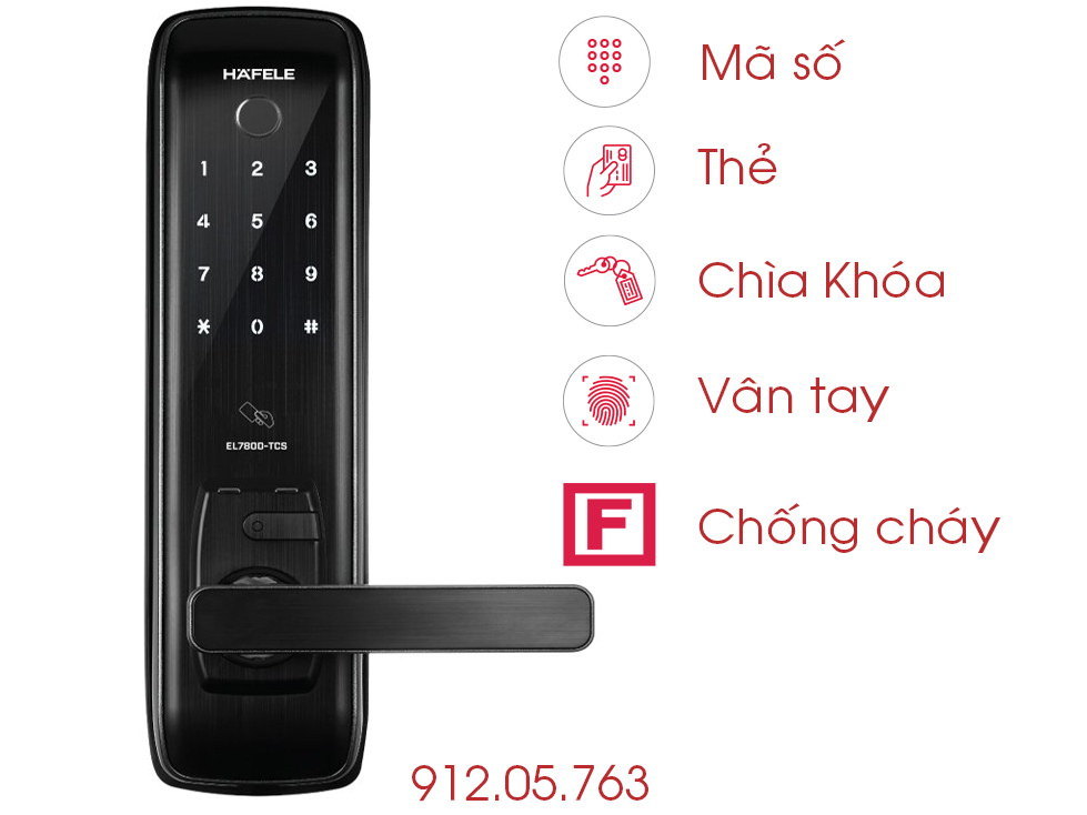 Khóa điện tử EL7800-TCS Hafele 912.05.763