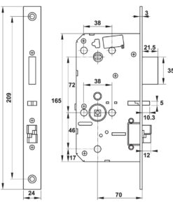 Khóa điện tử Hafele DL7600 (912.20.231) - Màu đồng