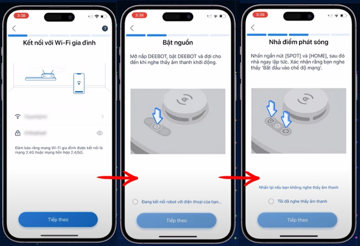 Bạn làm theo hướng dẫn trên màn hình để kết nối