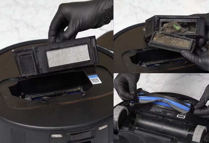 Vệ sinh hộp chứa bụi và chổi quét bụi