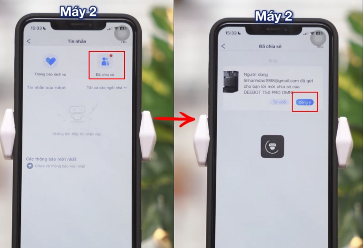 Nhấn đồng ý để 2 máy kết nối thành công
