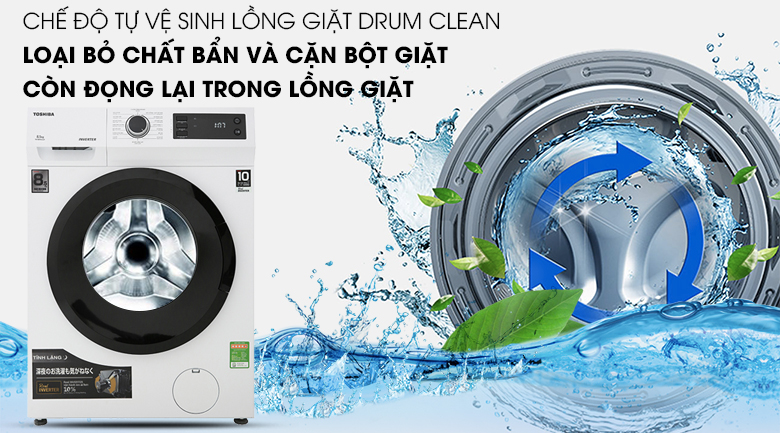 Vệ sinh lồng giặt loại bỏ chất bẩn và cặn bột giặt còn đọng lại trong lồng giặt