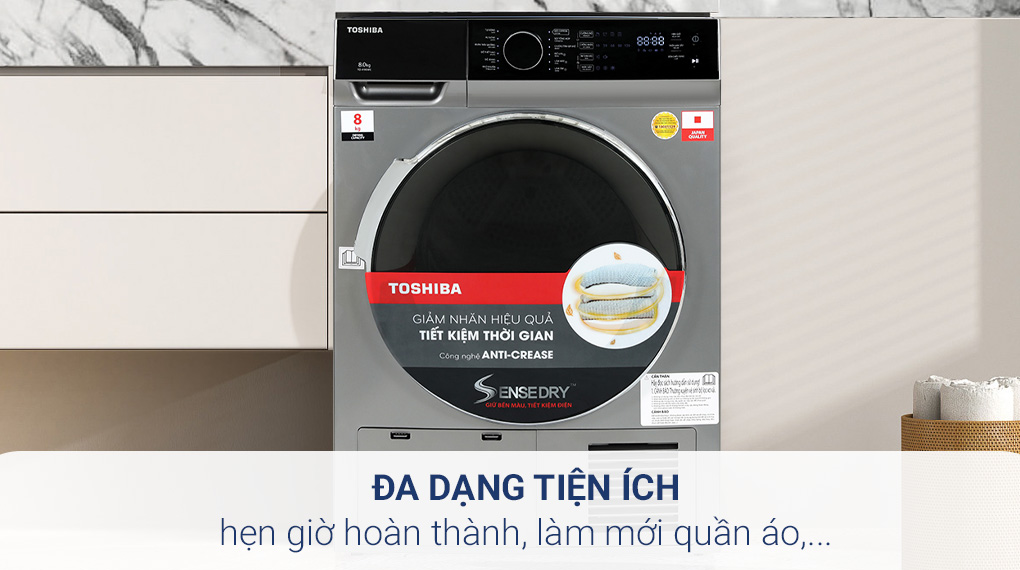 Máy sấy ngưng tụ Toshiba 8 kg TD-K90MEV(SK) được trang bị nhiều tiện ích tiện lợi