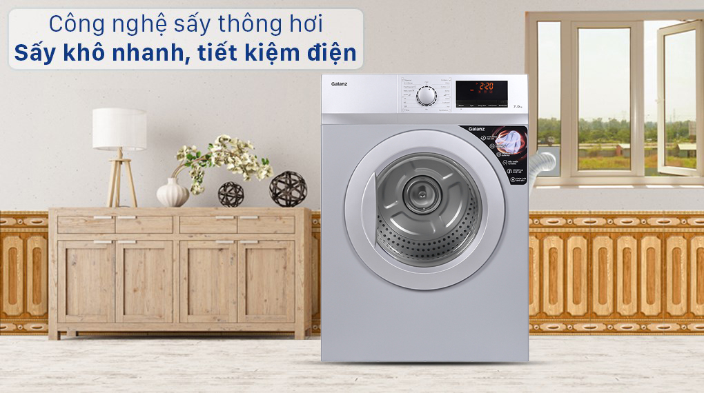 Máy sấy thông hơi Galanz 7 Kg DV-70T5C(S) - Công nghệ sấy thông hơi