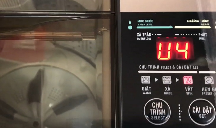 Lỗi hiển thị trên máy giặt AQUA