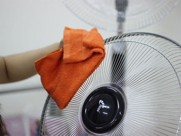 Lau sạch bụi trên lồng trước