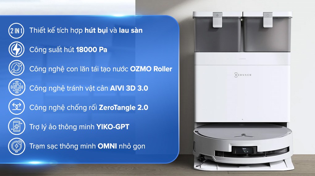 Robot hút bụi lau nhà Ecovacs X8 PRO OMNI 