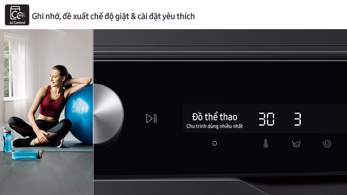 Các bước cài đặt AI Control trên máy giặt Samsung