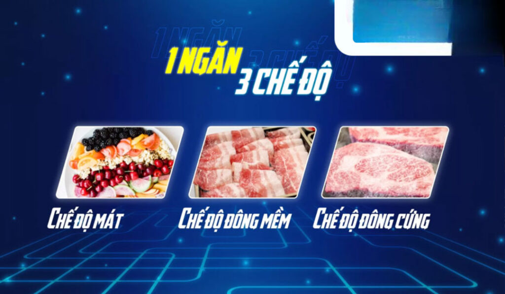 Với 1 ngăn đông – 3 nắp dỡ tiện lợi Với 1 ngăn đông – 3 nắp dỡ tiện lợi