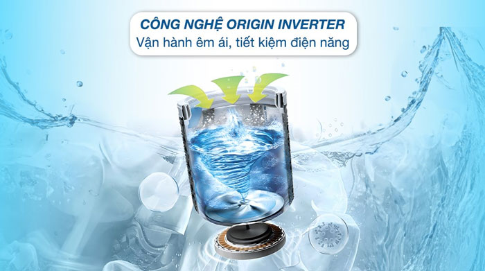 Toshiba 10kg AW-DM1100PV(KK) được ứng dụng công nghệ Origin Inverter