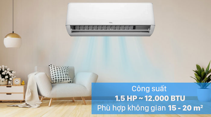 Công suất làm lạnh 12.000 BTU phù hợp