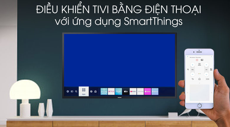 Smart Tivi Samsung 32 inch UA32T4300 Bạn có thể điều khiển tivi Samsung bằng điện thoại rất tiện lợi thông qua ứng dụng SmartThings