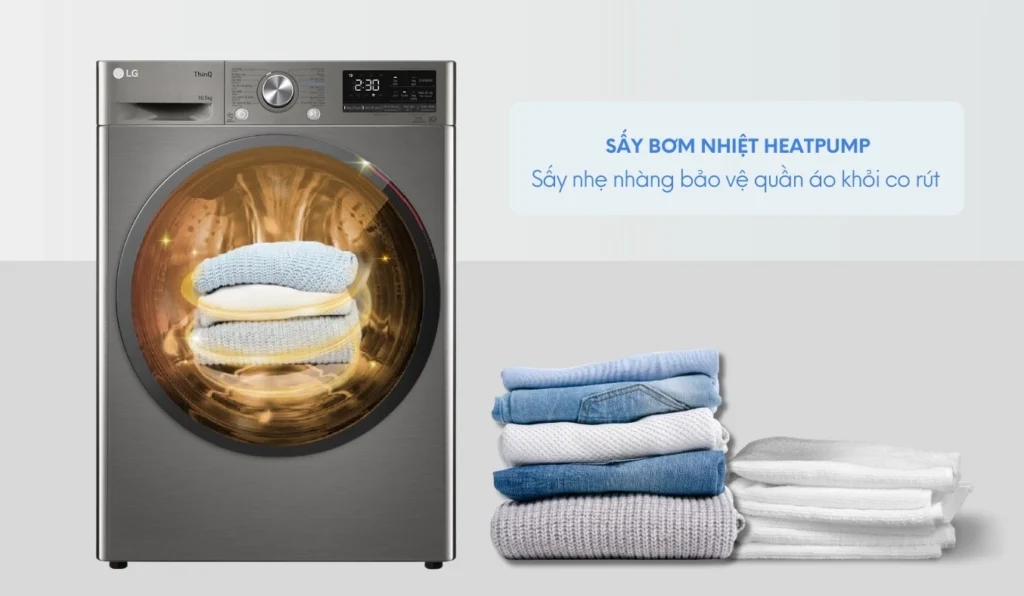 Máy sấy quần áo LG DVHP09B trợ thủ đắc lực sấy khô quần áo cho mọi gia đình