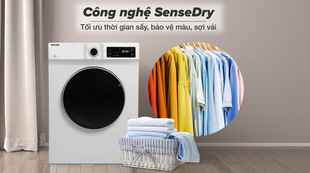 máy sấy quần áo Toshiba thông hơi TD-H80SEV(WK)
