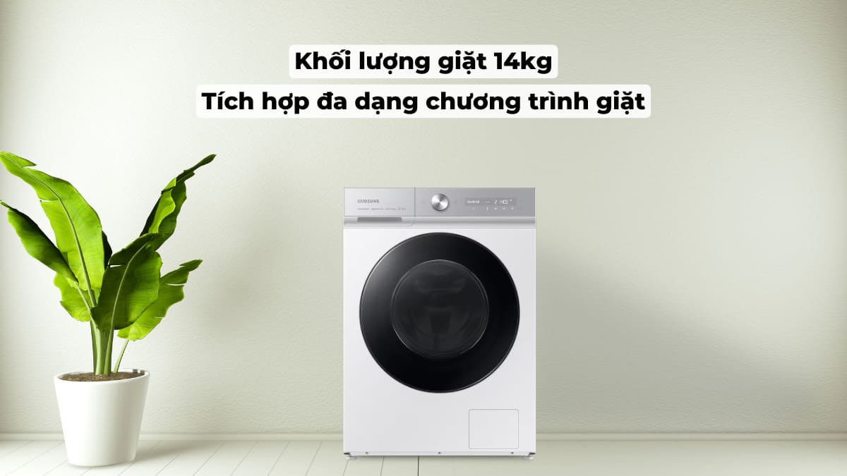 Máy giặt Samsung 14kg WW14BB944DGH/SV sở hữu khối lượng giặt lớn