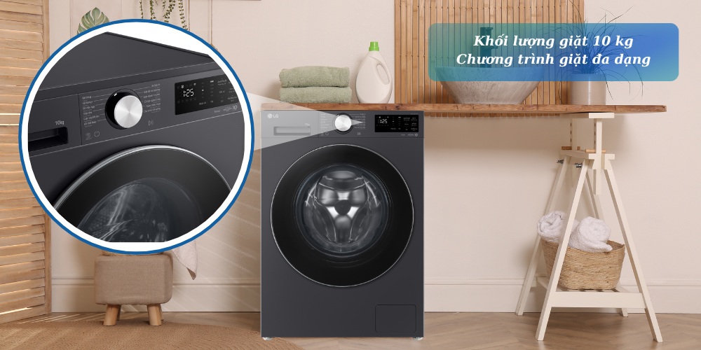 tổng thể trên máy giặt LG cửa ngang 10kg FX1410N5G