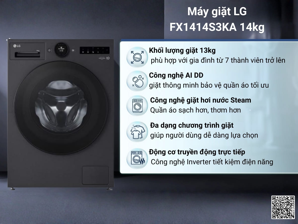 Máy giặt LG cửa đứng FX1414S3KA