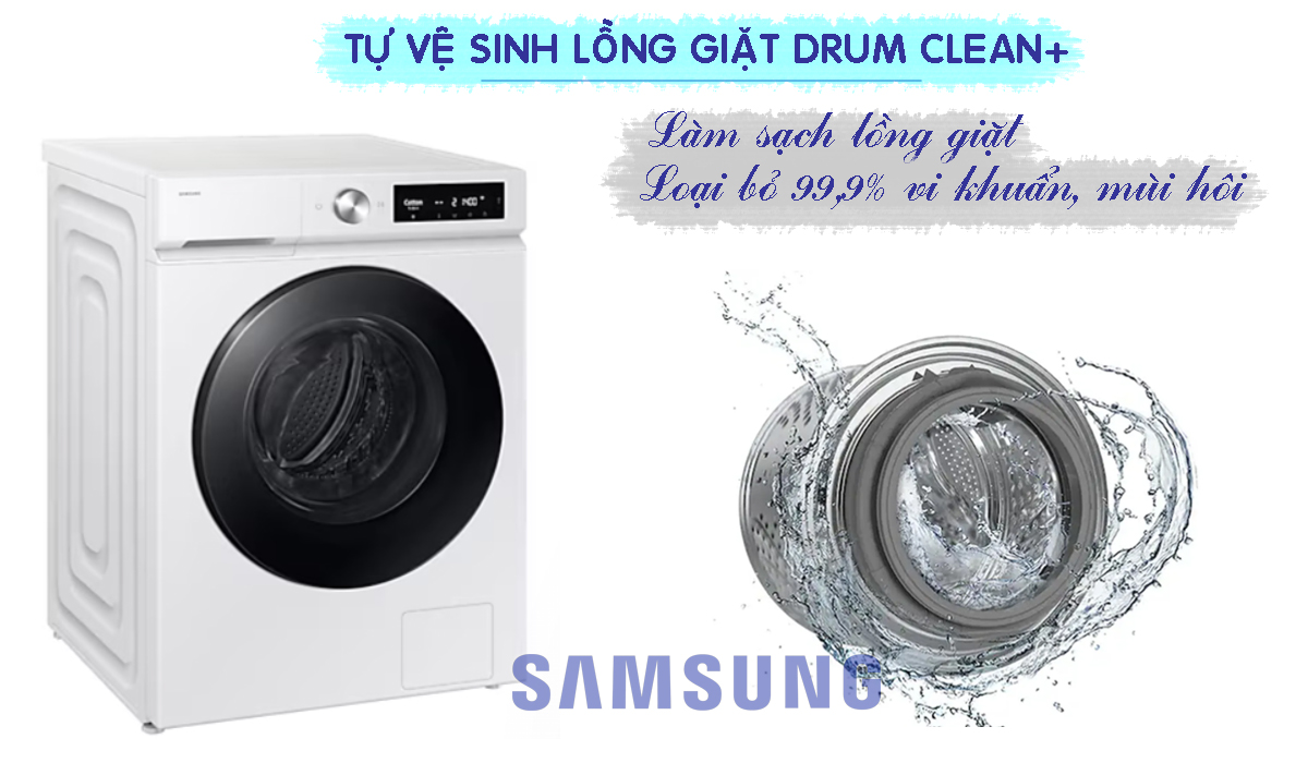 Máy giặt Samsung cửa trước WW10DB7U34GWSV tiết kiệm điện