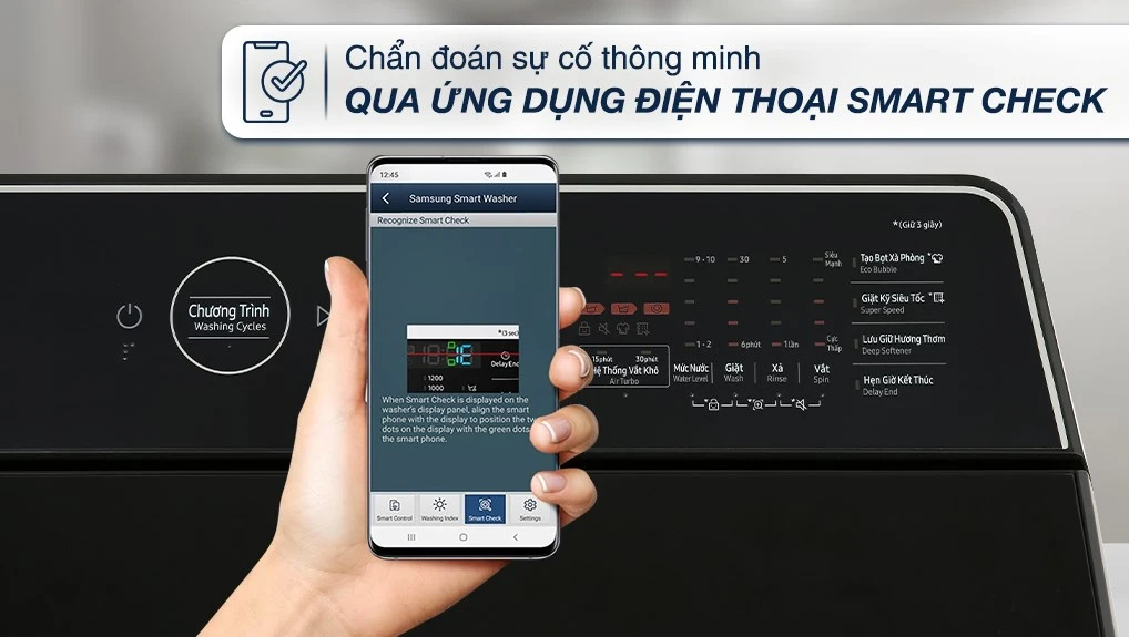 máy giặt Samsung 12kg WA12CG5745BV/SV trang bị bộ lọc xơ vải Magic Filter