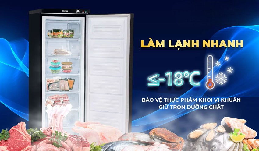 Tủ đông Sanaky Inverter 213 lít VH-230VD3 tiết kiệm điện