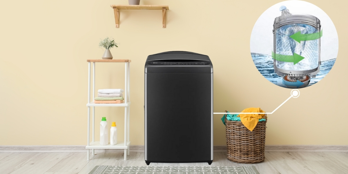 máy giặt LG 15kg TV2515DV5J tiết kiệm nước nhờ công nghệ AI Wash.