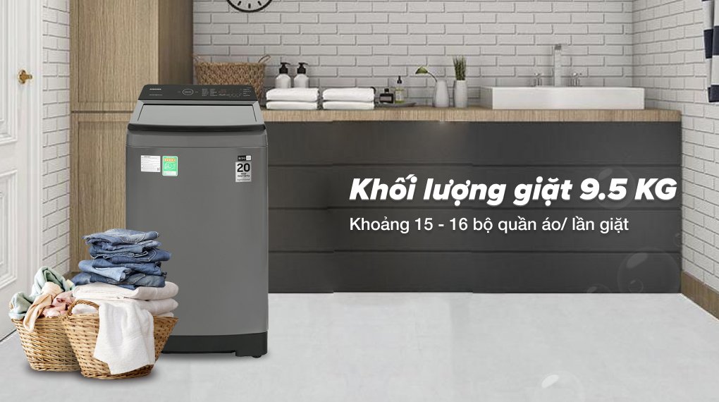Máy giặt Samsung WA95CG4545BDSV 9,5kg – Giải pháp giặt sạch tối ưu cho gia đình đông người Máy giặt Samsung WA95CG4545BDSV 9,5kg – Giải pháp giặt sạch tối ưu cho gia đình đông người