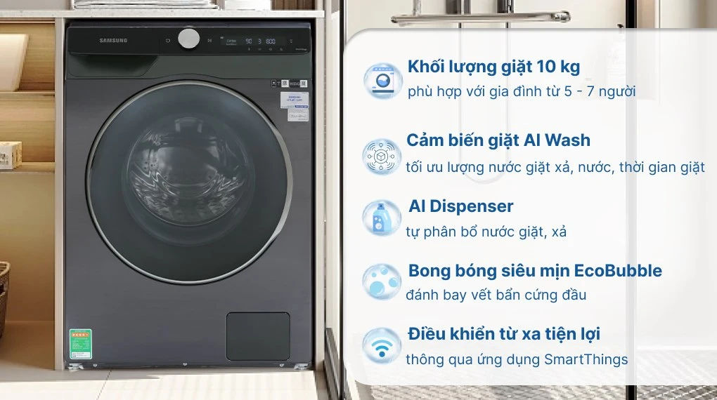 Máy giặt Samsung cửa trước 10kg WW10TP44DSB/SV