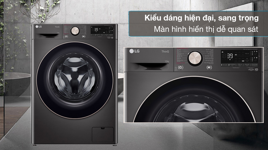 Máy giặt LG 12kg FX1412S3K  thiết kế hiện đại
