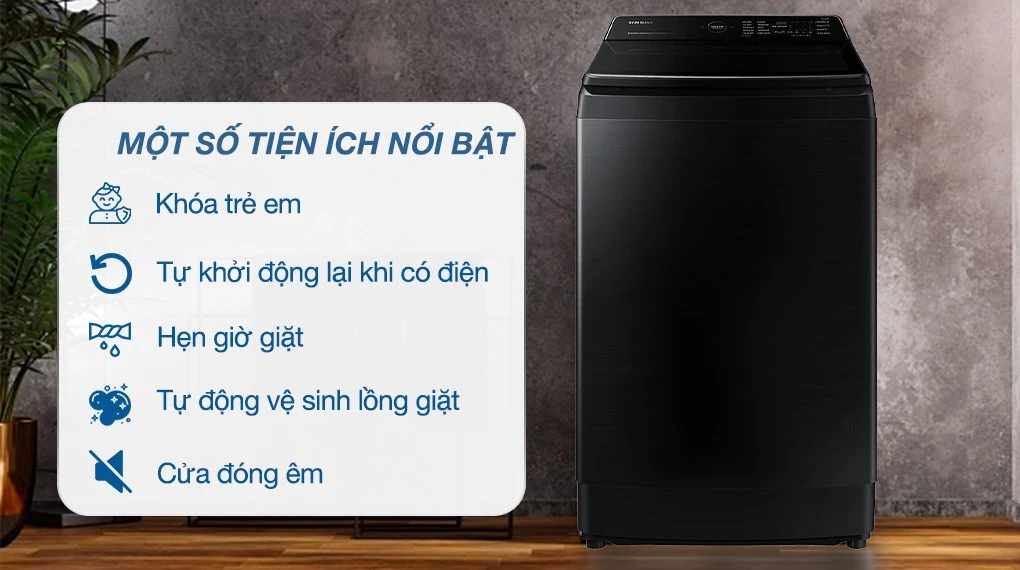  máy giặt Samsung WA12CG5886BV/SV và WA12CG5745BV/SV với nhiều tiện ích nổi bật
