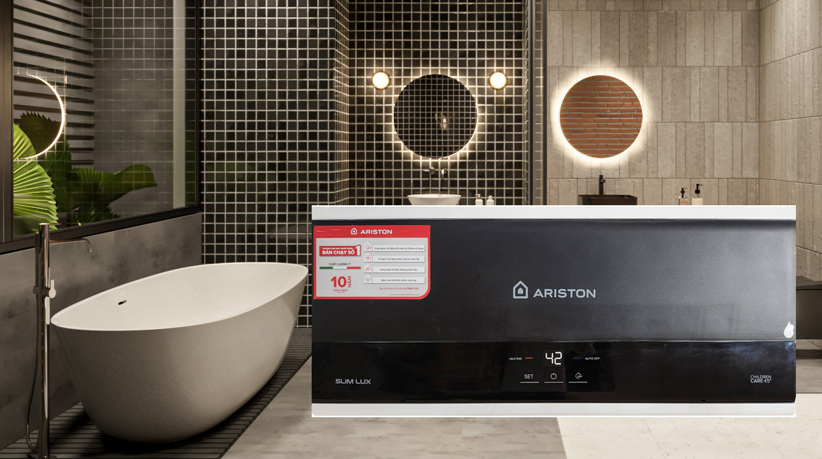 Bình nóng lạnh Ariston Slim3 20 LUX – Giải pháp nước nóng thông minh, nhỏ gọn cho gia đình
