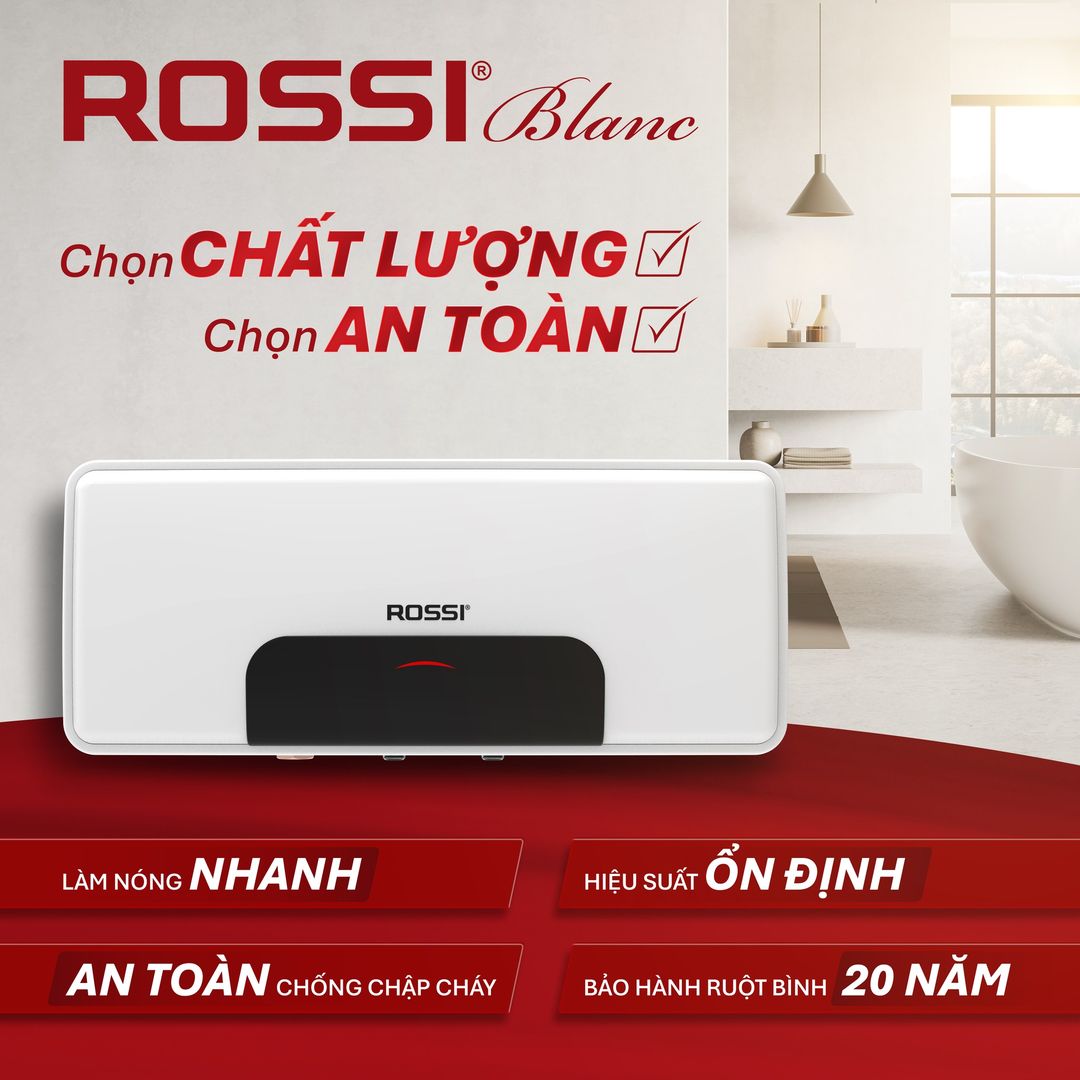 Tại sao gia đình 2-4 thành viên nên chọn bình nóng lạnh Rossi RBC-20SL?