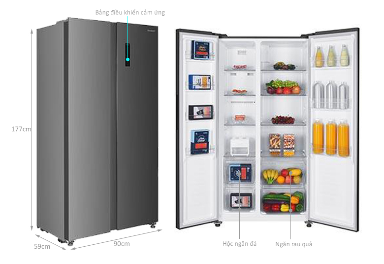 Tủ lạnh Sharp side by side inverter 442 lít SJ-SBX440V-SL