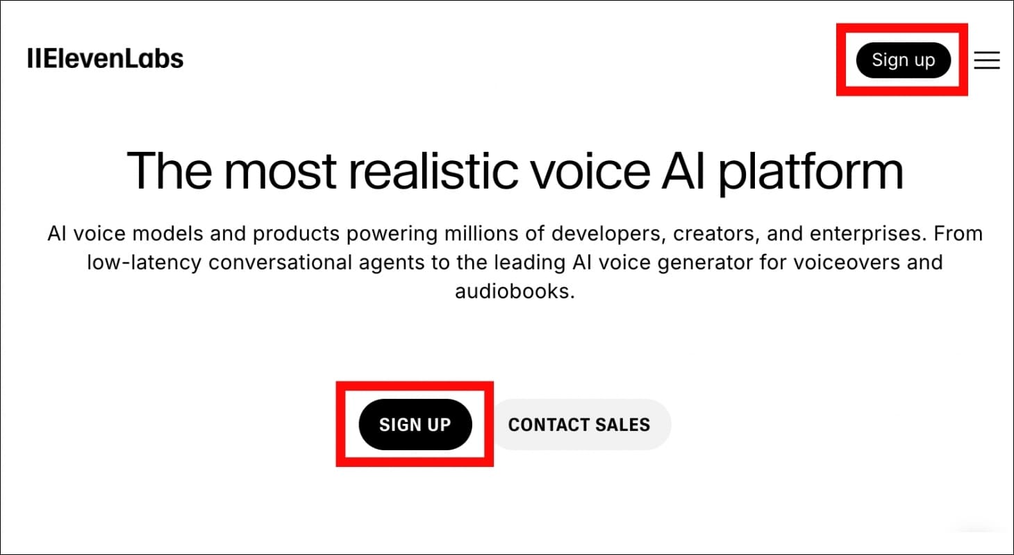 Đăng nhập vào ElevenLabs
