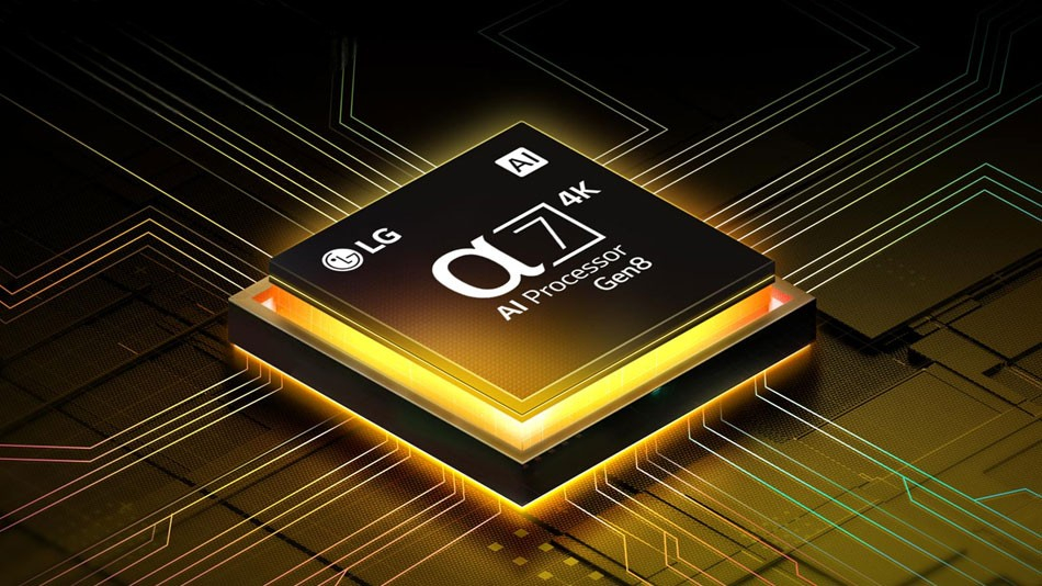 Smart tivi lg giá rẻ 75QNED80ASA được trang bị bộ xử lý α7 AI Processor 4K Gen8