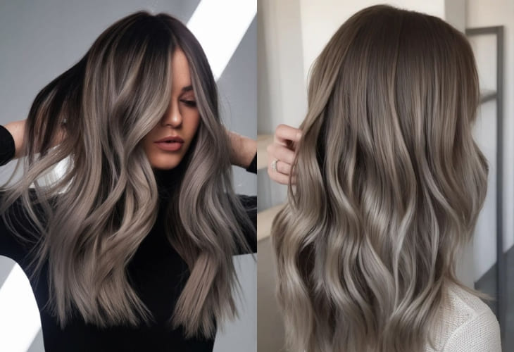 Tóc màu xám khói lên màu chuẩn cho làn da ngăm