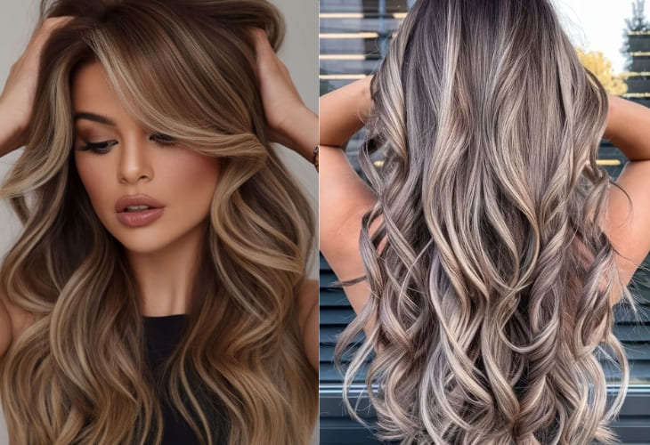 Tóc nhuộm Balayage pha màu