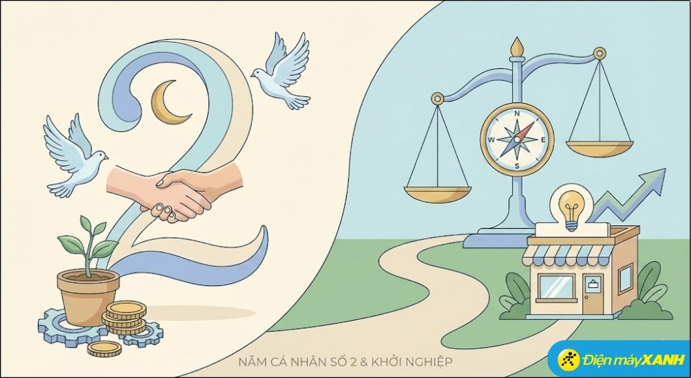 Năm số 2 là thời điểm cực kỳ tốt nếu bạn khởi nghiệp dưới hình thức hợp tác, liên doanh hoặc ký kết hợp đồng đại lý