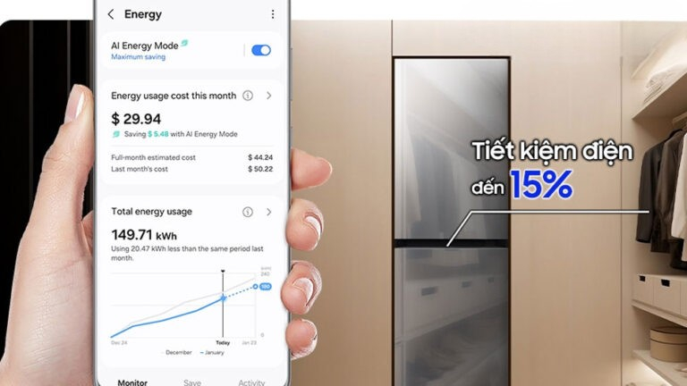 Tủ chăm sóc quần áo Samsung Bespoke DF24CB9900CRSV hỗ trợ kết nối SmartThings