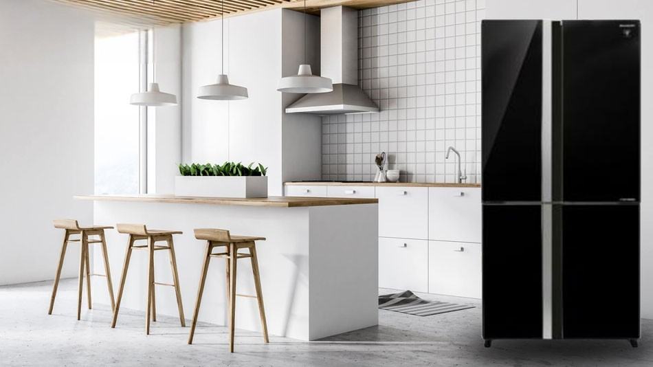 Tủ lạnh Sharp 4 cánh 611 lít SJ-FXPI700VG-BK với thiết kế sang trọng, đậm chất hiện đại