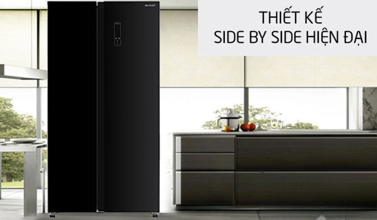 Tủ lạnh Sharp inverter 442 Lít SJ-SBX440VG-BK thiết kế Side By Side sang trọng Tủ lạnh Sharp inverter 442 Lít SJ-SBX440VG-BK thiết kế Side By Side sang trọng