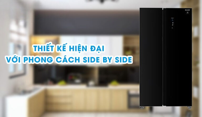 Tủ lạnh Sharp Side By Side SJ-SBXP600V-BK với thiết kế Side By Side
