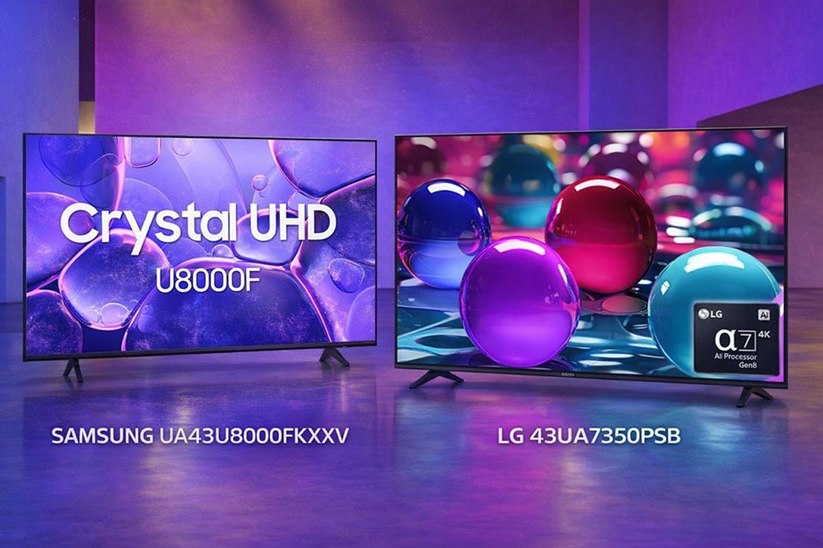 tivi Samsung UA43U8000FKXXV và LG 43UA7350PSB