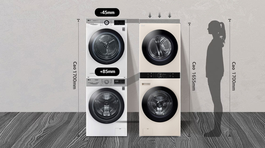 Tháp giặt sấy LG WT1410NHE