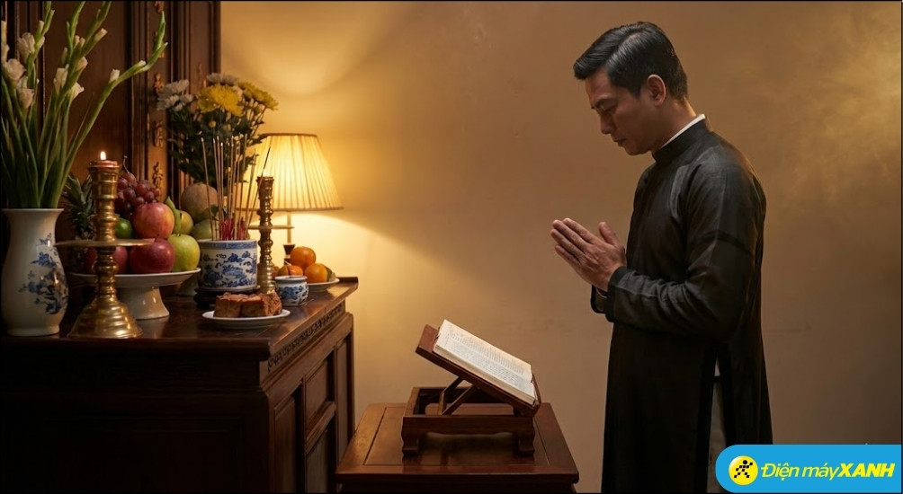 Gia chủ cần tắm rửa sạch sẽ, mặc quần áo lịch sự, kiêng sát sinh trong ngày cúng và giữ tâm trí an lành trước khi khấn